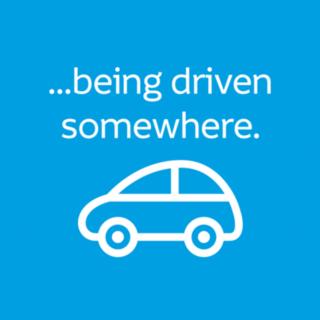 Being driven somewhere