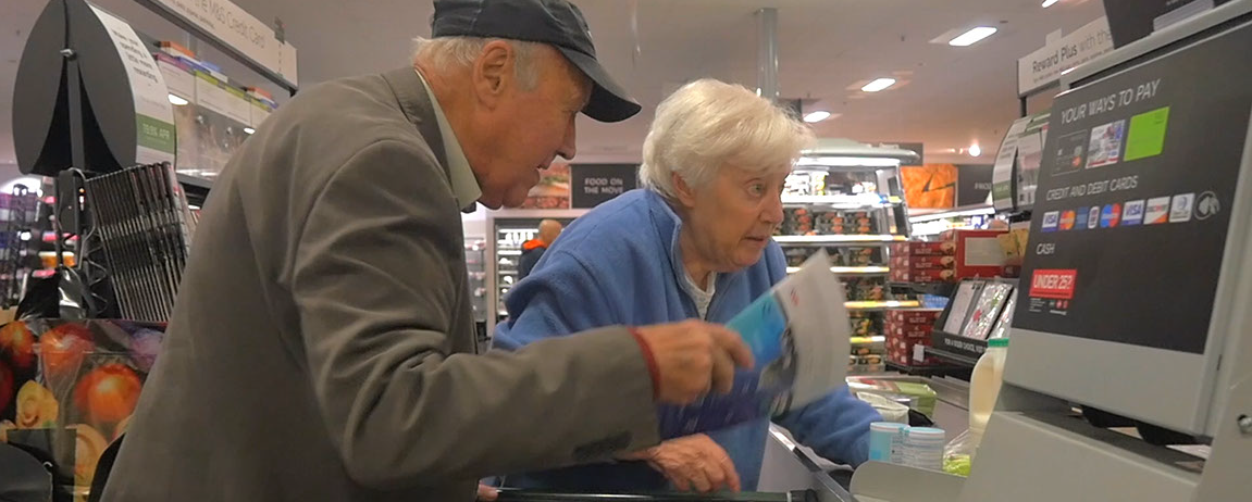 Two people shopping